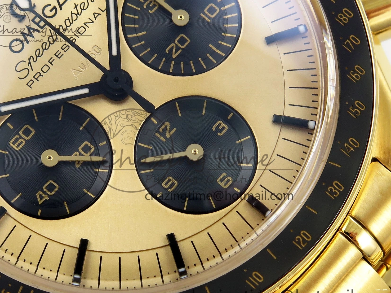 0204 Speedmaster YG RMF Best Edition YG Black Dial on YG Bracelet Lemania HW Durable 7725